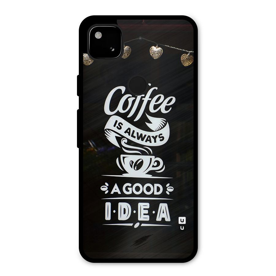Coffee Idea Metal Back Case for Google Pixel 4a