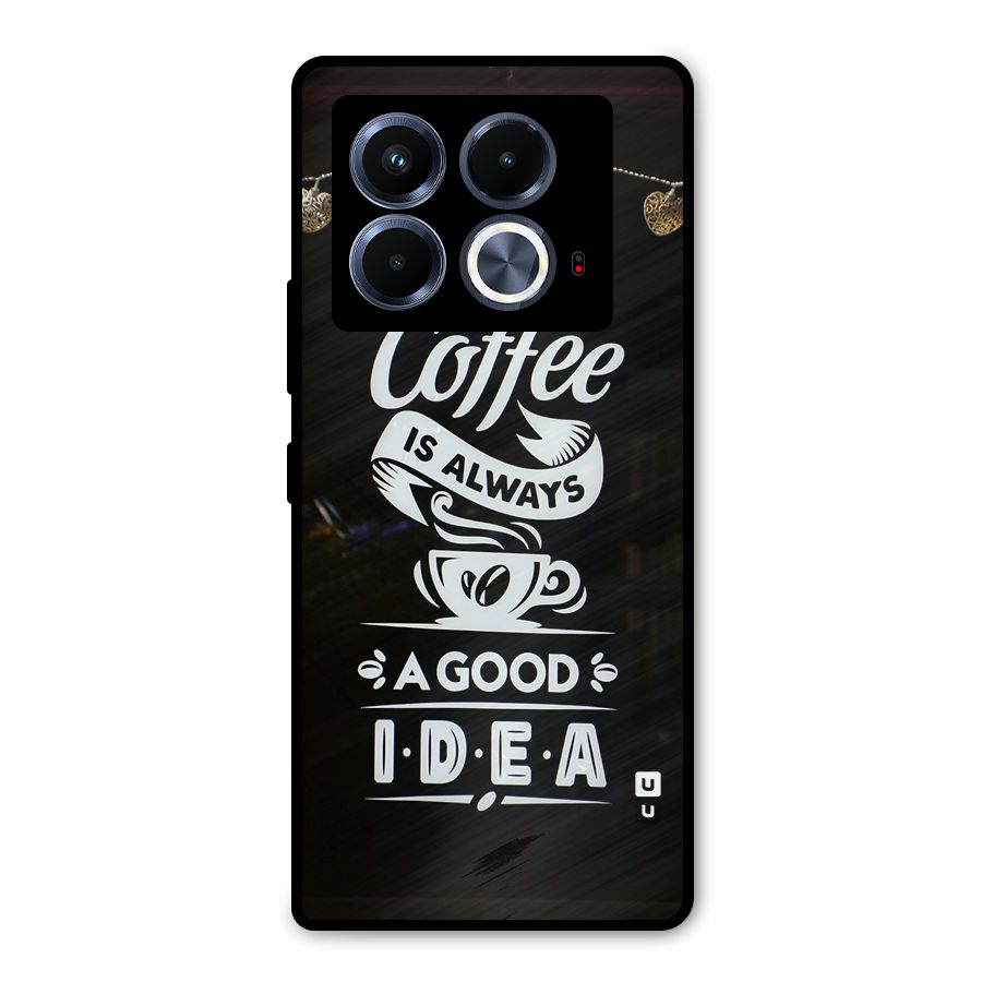 Coffee Idea Metal Back Case for Infinix Note 40 5G