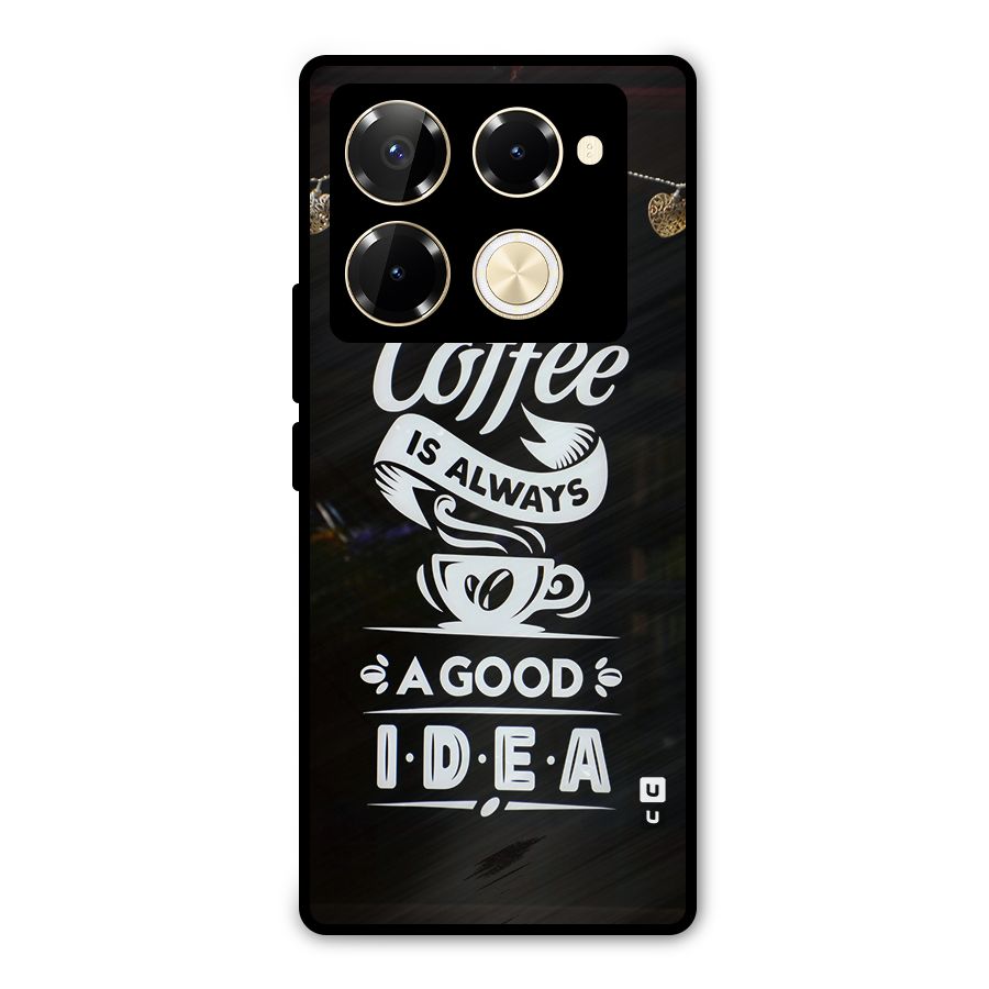 Coffee Idea Metal Back Case for Infinix Note 40 Pro