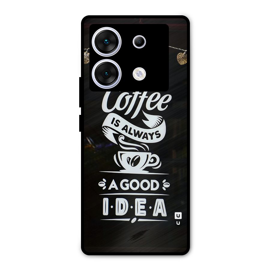 Coffee Idea Metal Back Case for Infinix Zero 30 5G