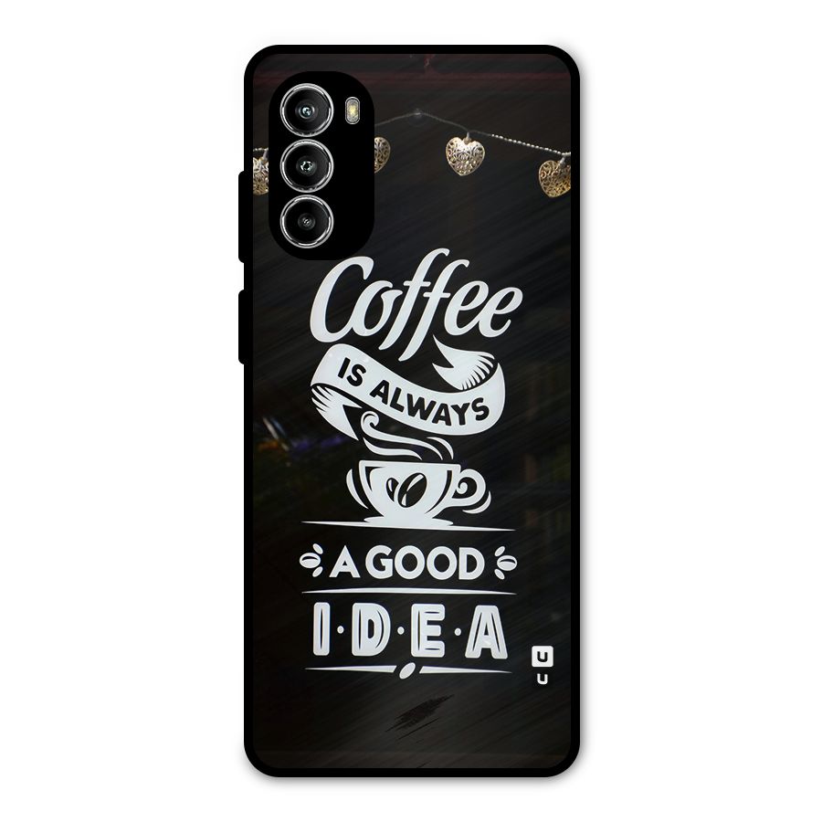 Coffee Idea Metal Back Case for Moto G52