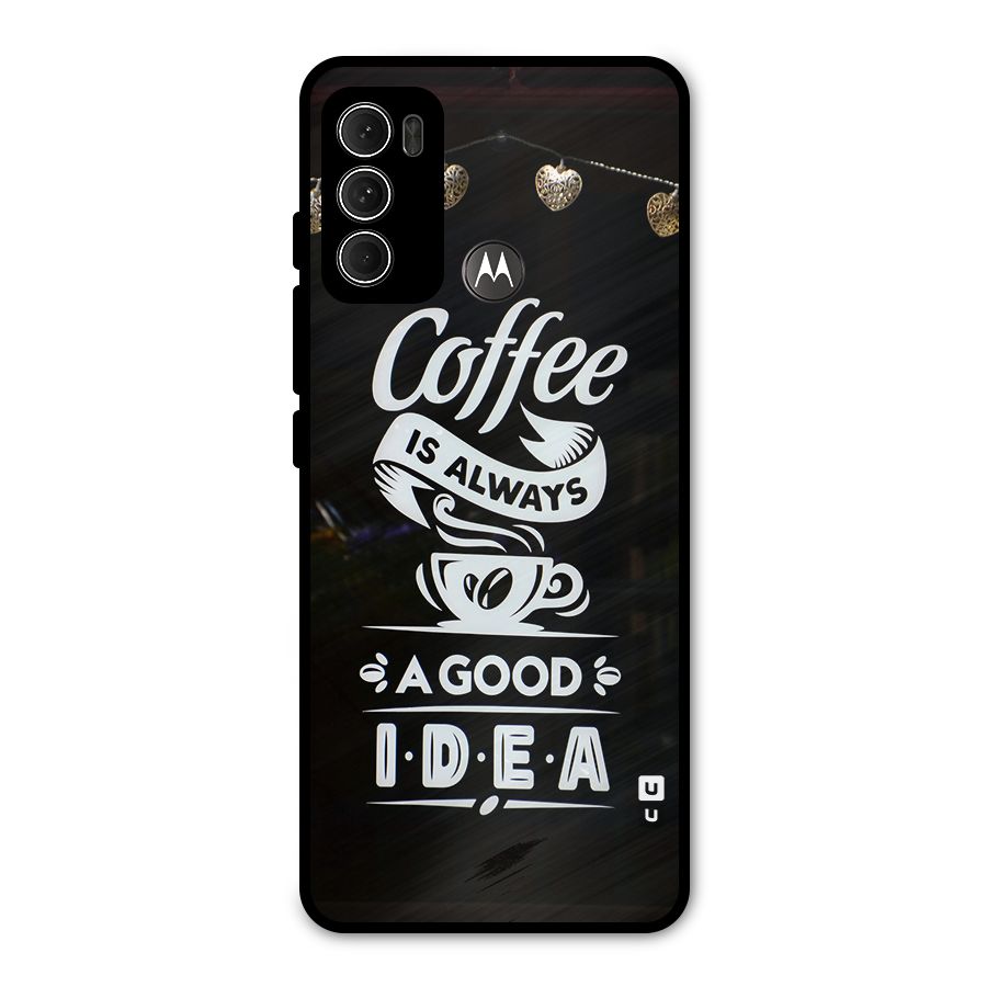Coffee Idea Metal Back Case for Moto G60