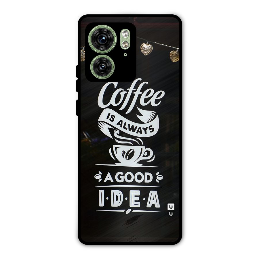 Coffee Idea Metal Back Case for Motorola Edge 40 5G