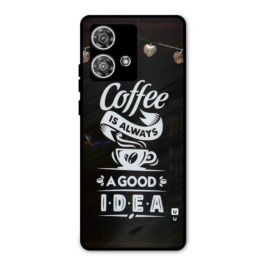 Coffee Idea Metal Back Case for Motorola Edge 40 Neo