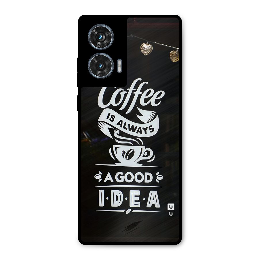 Coffee Idea Metal Back Case for Motorola Edge 50 Fusion