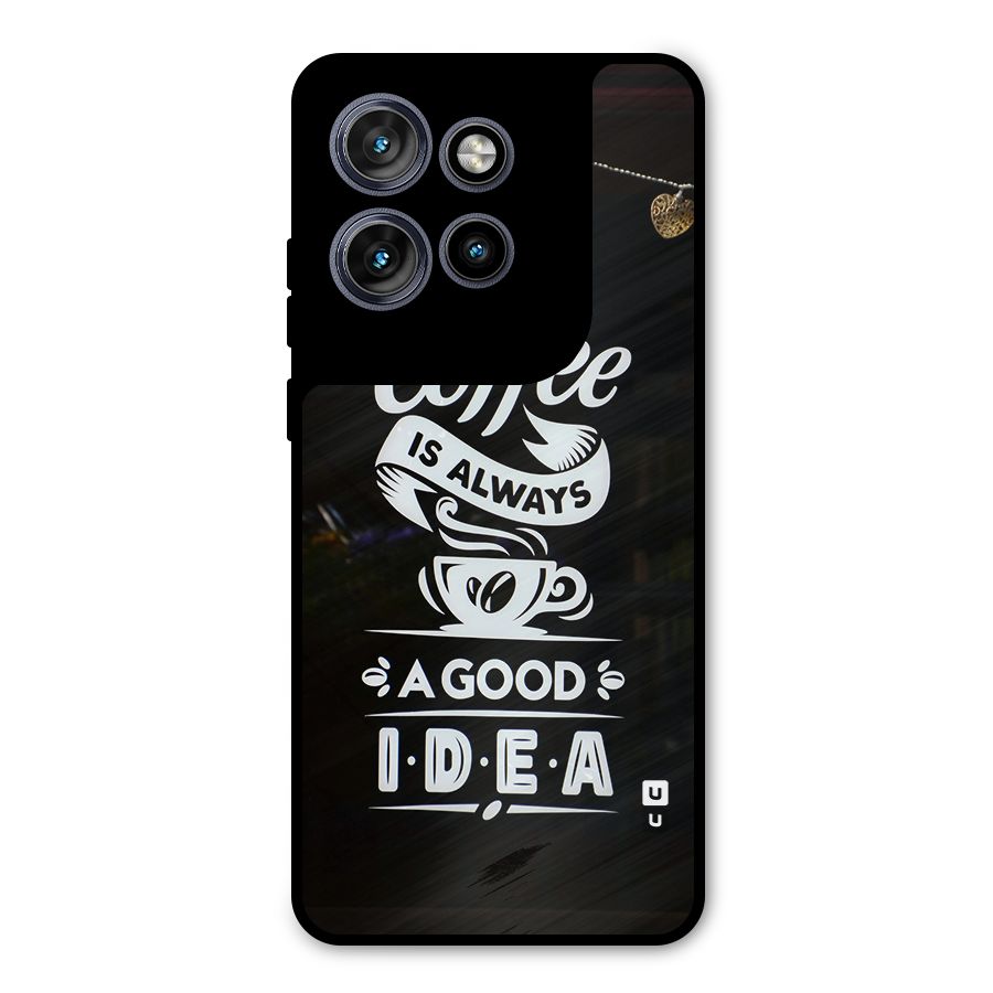 Coffee Idea Metal Back Case for Motorola Edge 50 Neo