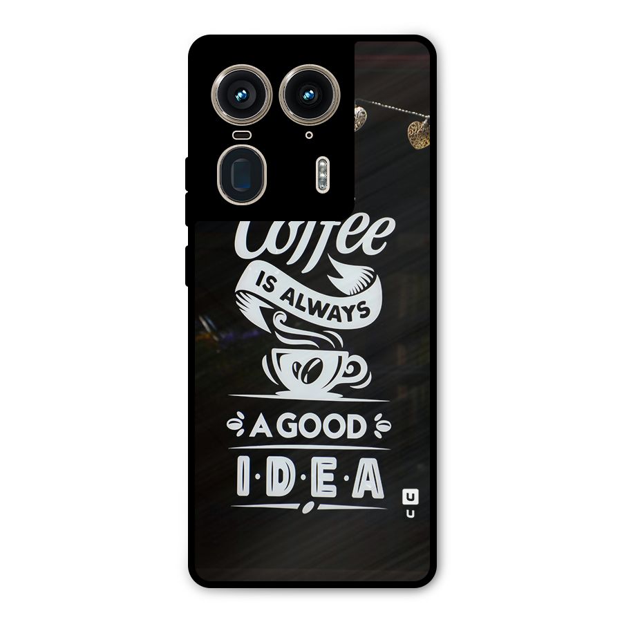 Coffee Idea Metal Back Case for Motorola Edge 50 Ultra