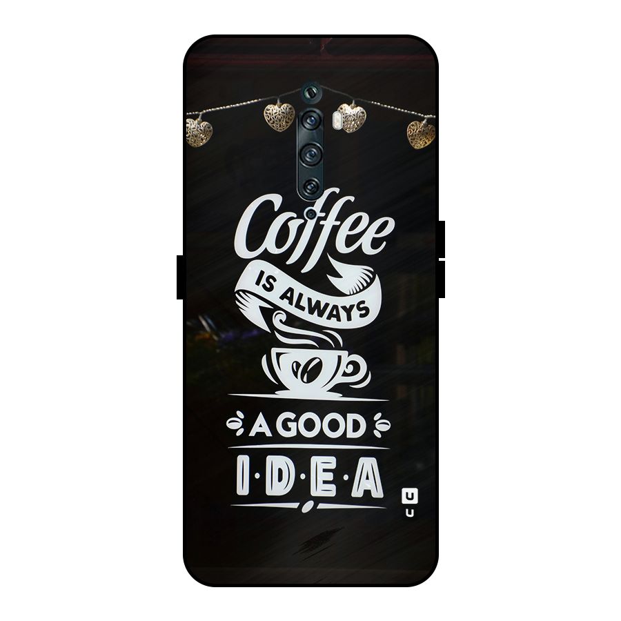 Coffee Idea Metal Back Case for Oppo Reno2 Z