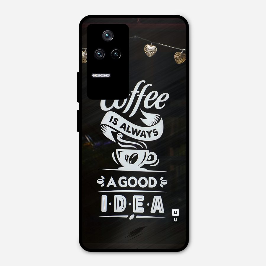 Coffee Idea Metal Back Case for Poco F4 5G