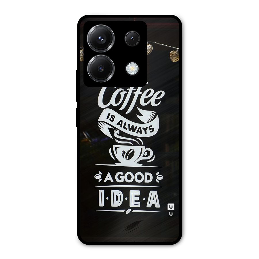Coffee Idea Metal Back Case for Poco X6