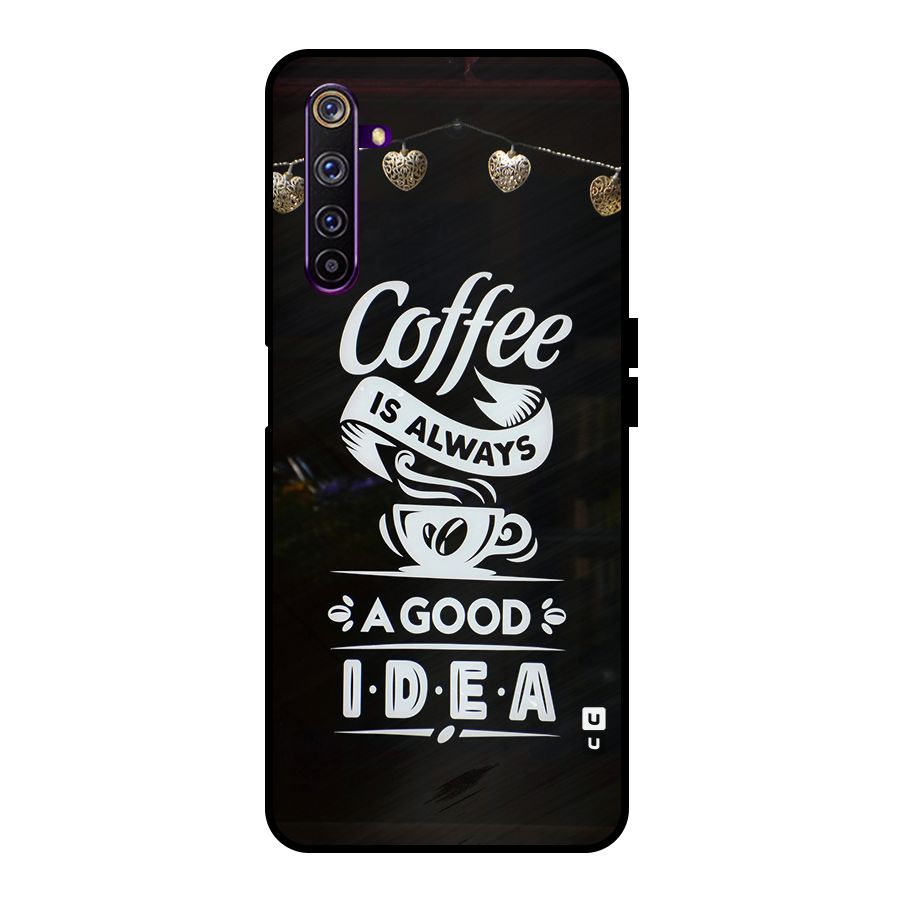 Coffee Idea Metal Back Case for Realme 6 Pro
