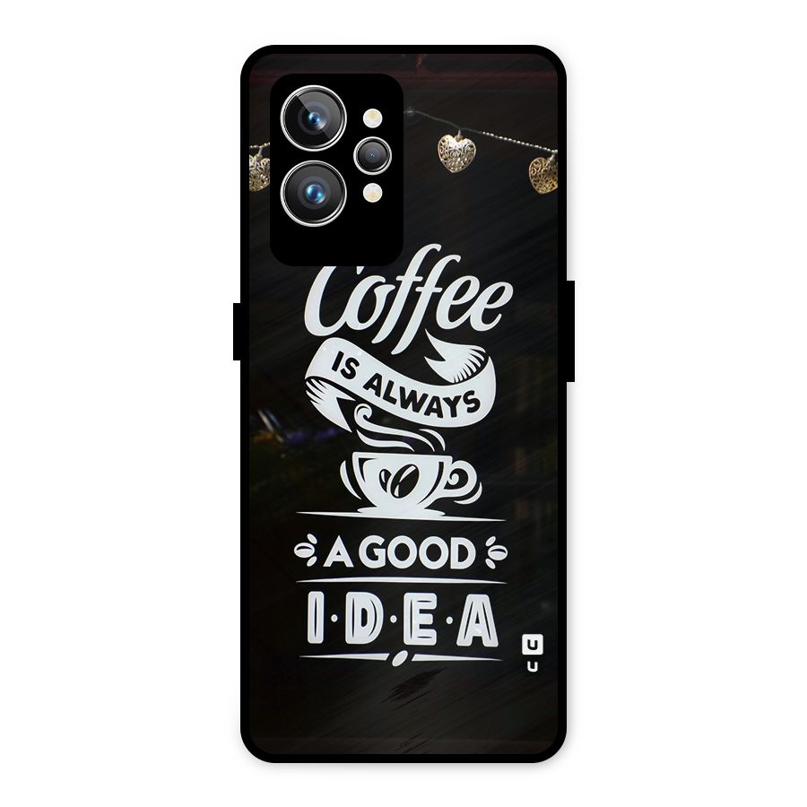Coffee Idea Metal Back Case for Realme GT2 Pro
