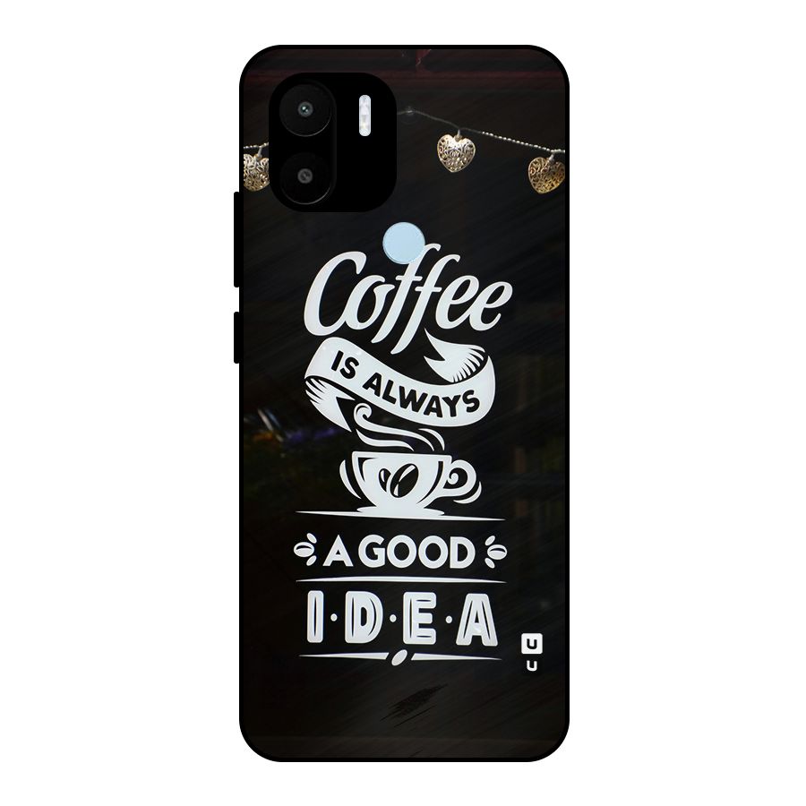 Coffee Idea Metal Back Case for Redmi A2+