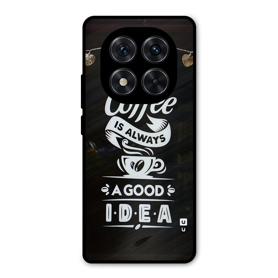 Coffee Idea Metal Back Case for Redmi Note 14 Pro 5G