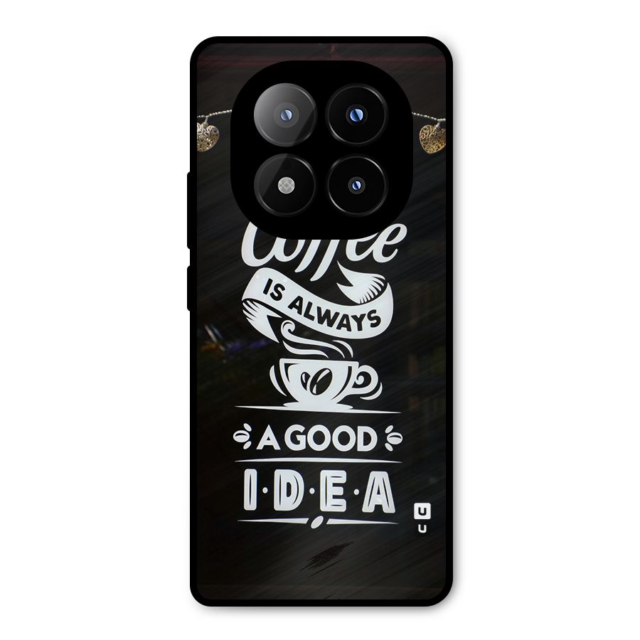 Coffee Idea Metal Back Case for Redmi Note 14 Pro Plus 5G