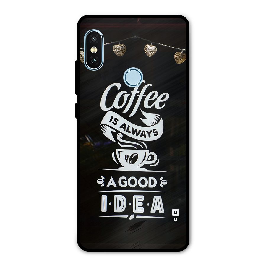 Coffee Idea Metal Back Case for Redmi Note 5 Pro