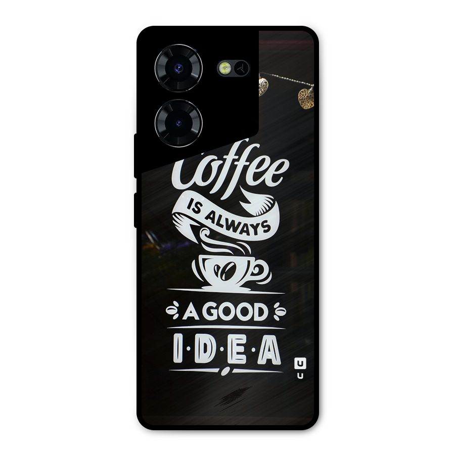 Coffee Idea Metal Back Case for Tecno Pova 5 Pro 5G