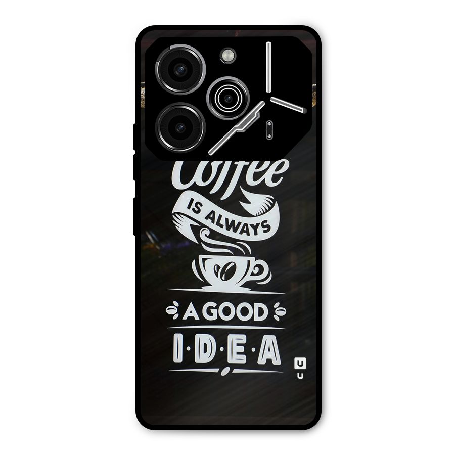 Coffee Idea Metal Back Case for Tecno Pova 6 Pro