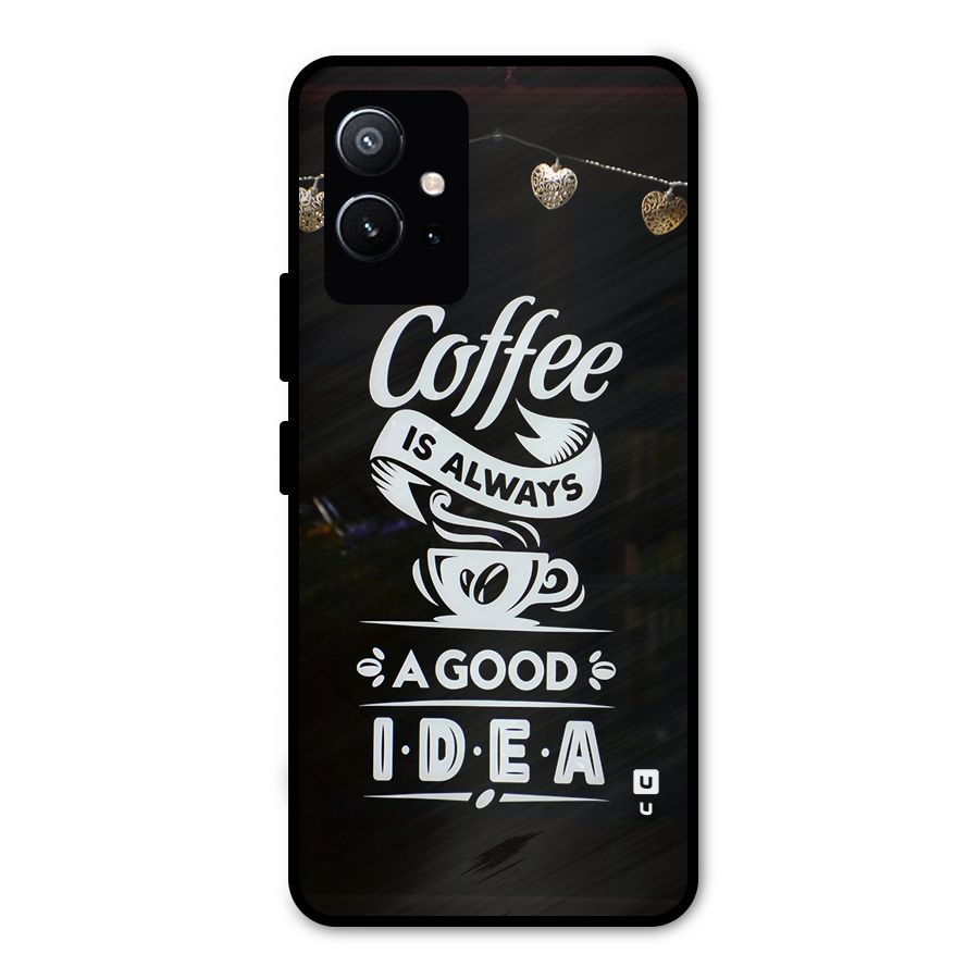 Coffee Idea Metal Back Case for Vivo T1 5G