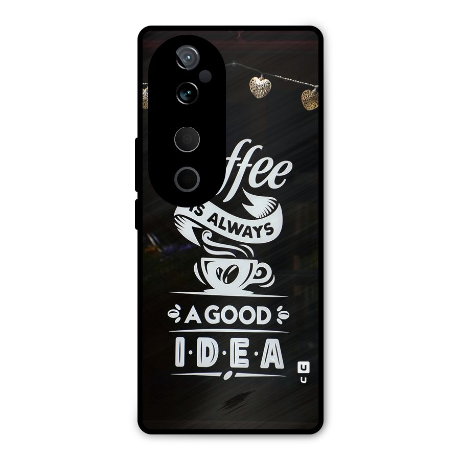 Coffee Idea Metal Back Case for Vivo T3 Ultra