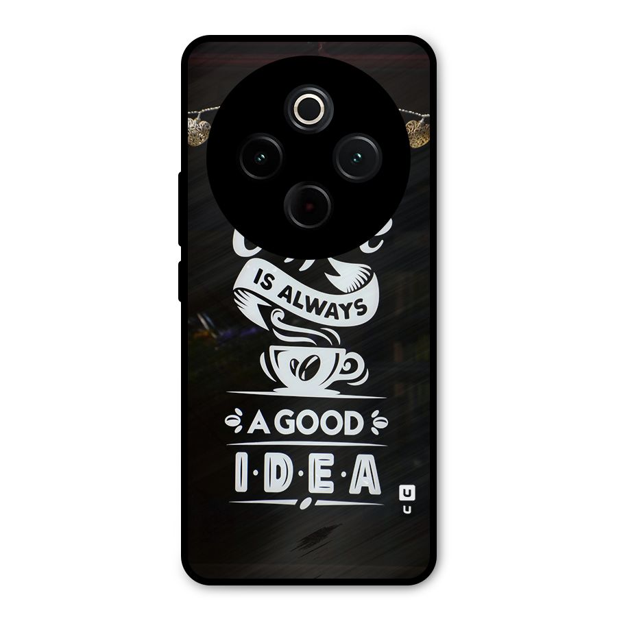 Coffee Idea Metal Back Case for Vivo T4