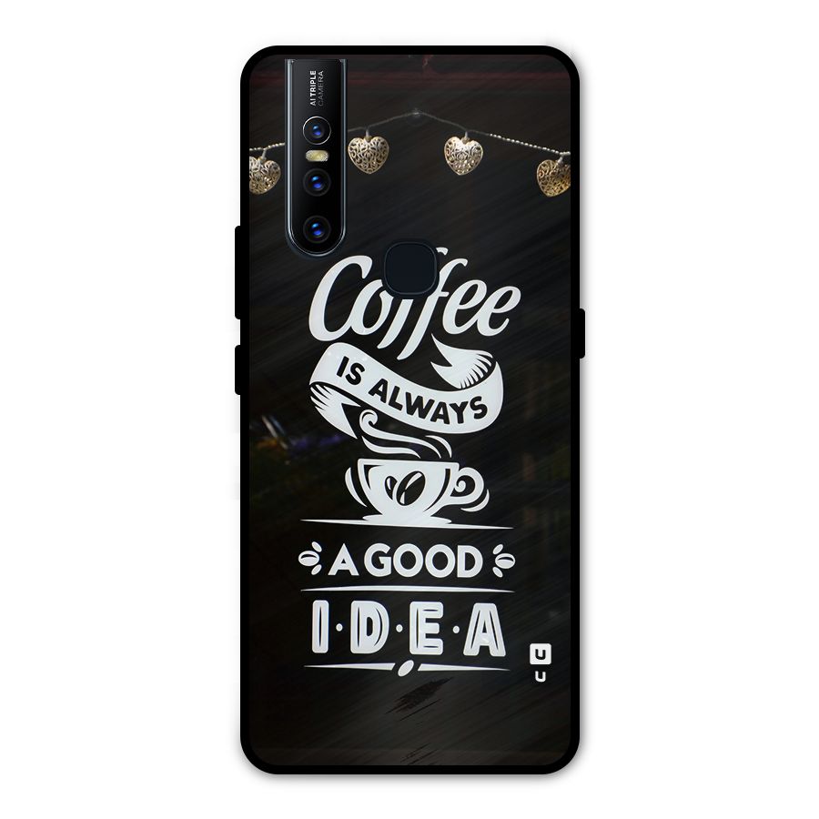 Coffee Idea Metal Back Case for Vivo V15
