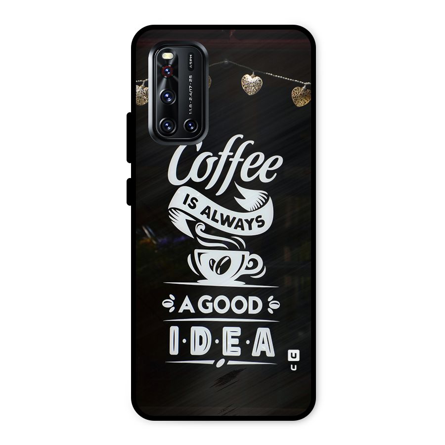 Coffee Idea Metal Back Case for Vivo V19