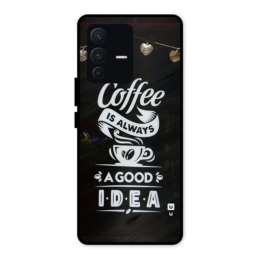 Coffee Idea Metal Back Case for Vivo V23 5G
