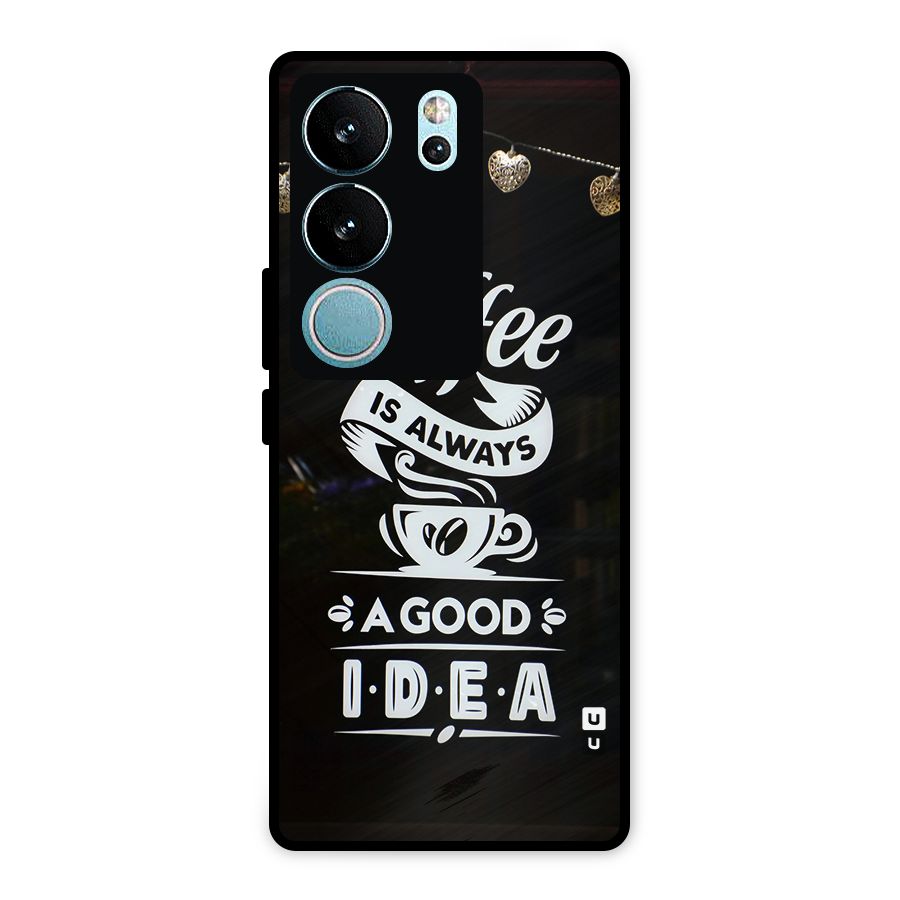 Coffee Idea Metal Back Case for Vivo V29 Pro