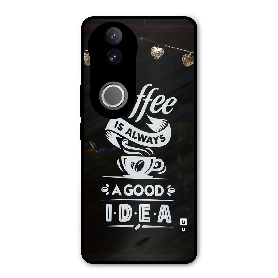 Coffee Idea Metal Back Case for Vivo V50