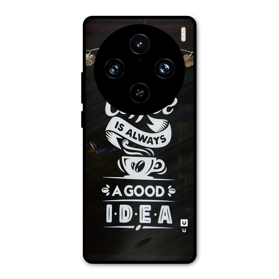 Coffee Idea Metal Back Case for Vivo X100 Pro