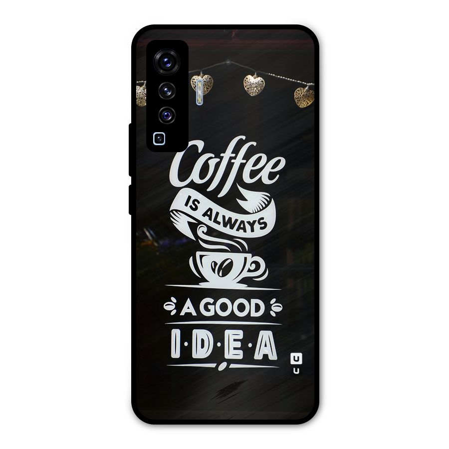 Coffee Idea Metal Back Case for Vivo X50