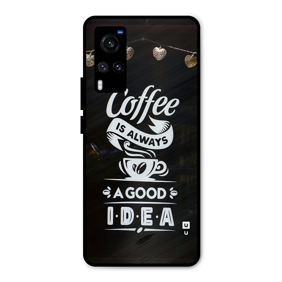 Coffee Idea Metal Back Case for Vivo X60
