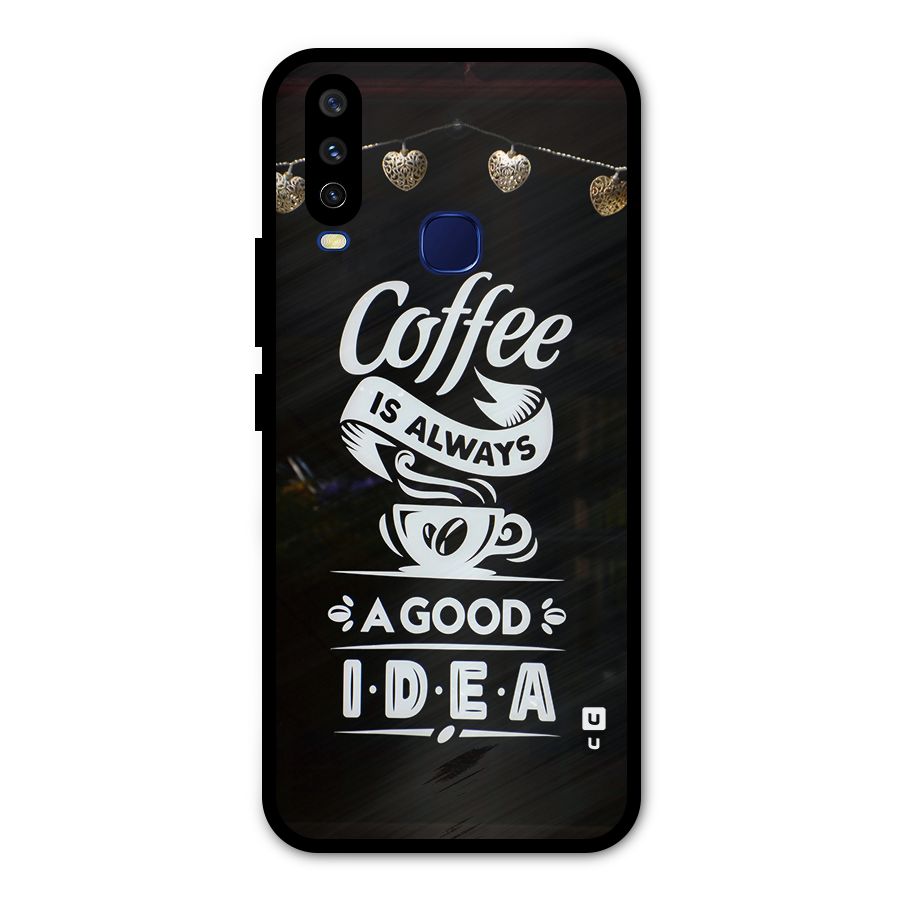Coffee Idea Metal Back Case for Vivo Y12