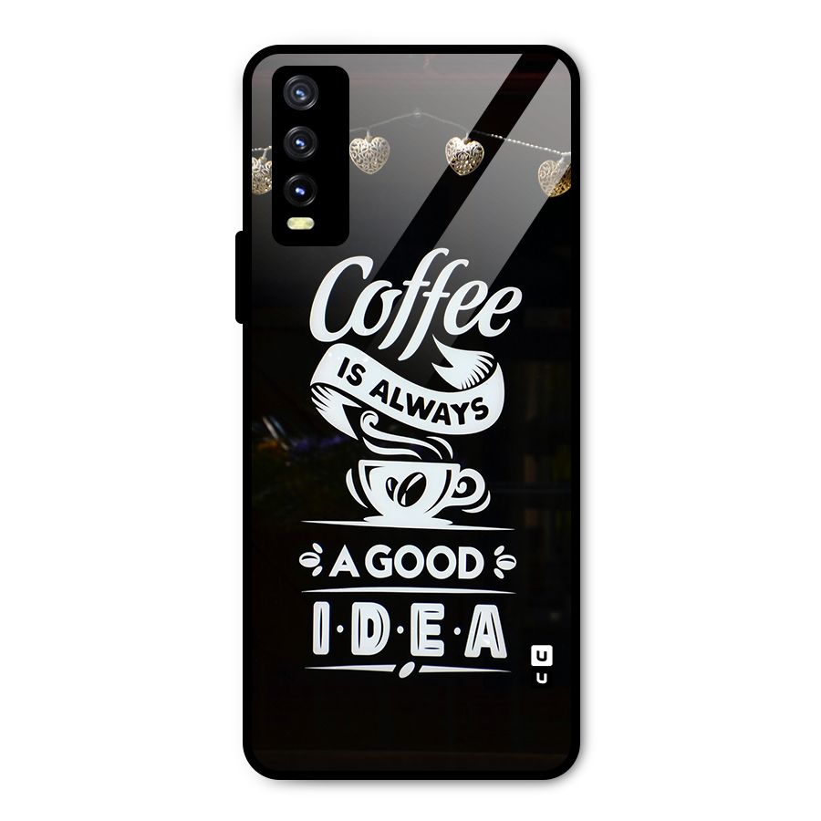Coffee Idea Metal Back Case for Vivo Y20