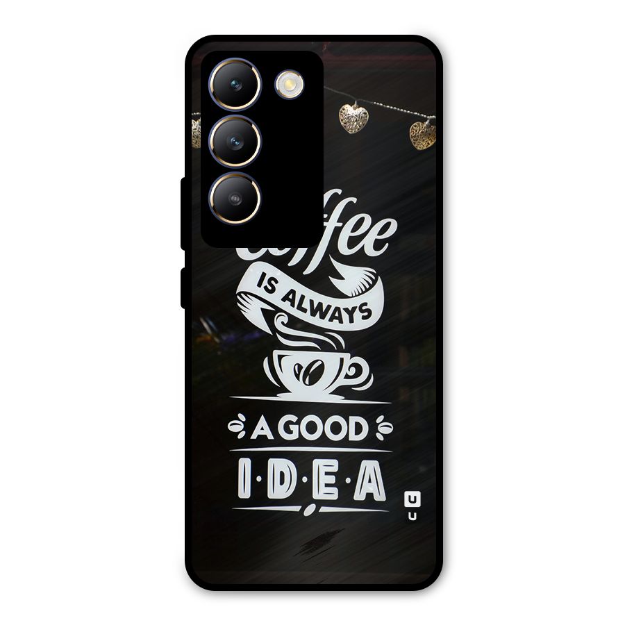 Coffee Idea Metal Back Case for Vivo Y200e