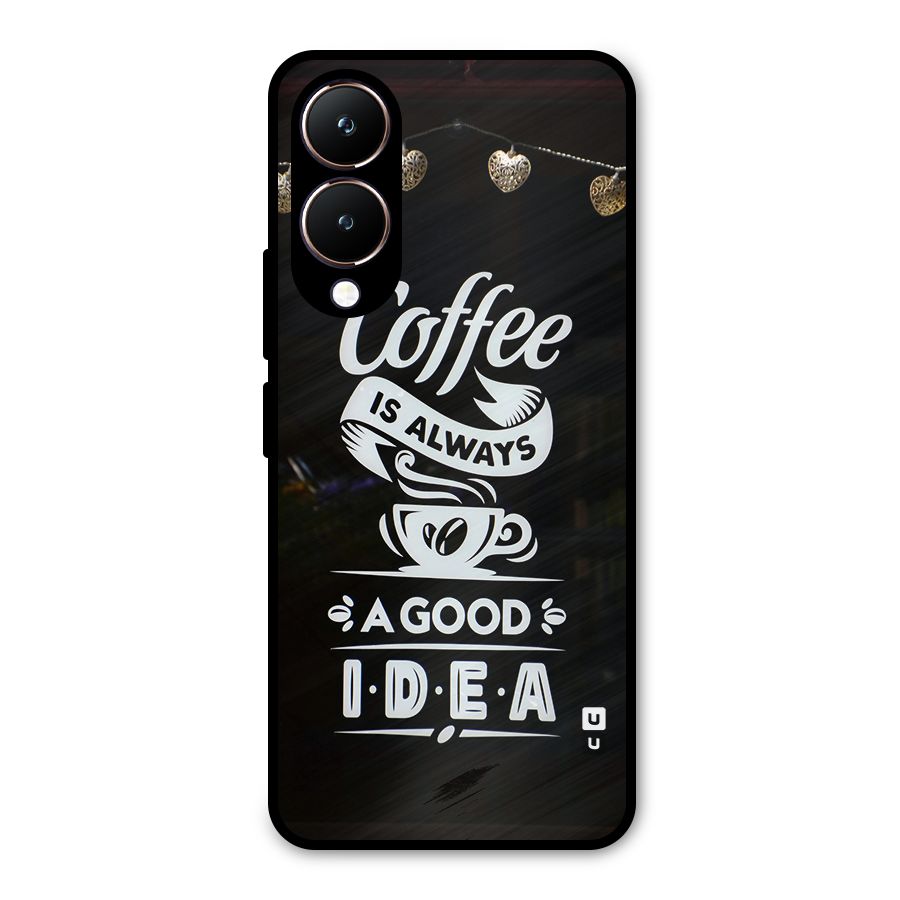 Coffee Idea Metal Back Case for Vivo Y28