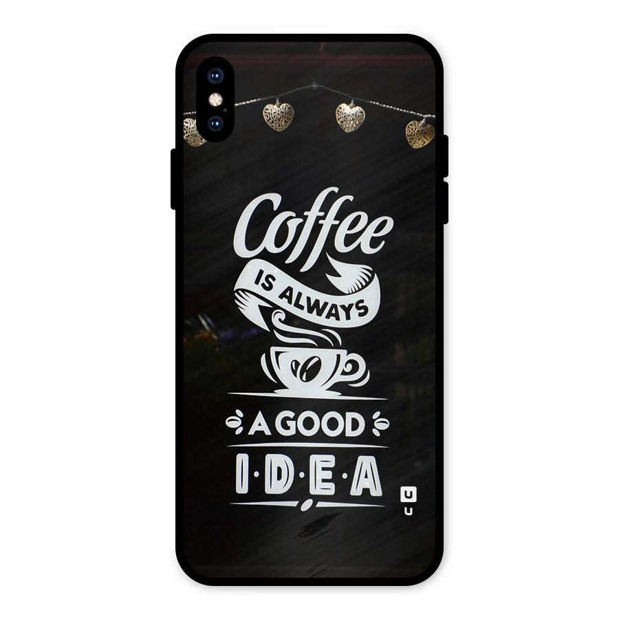 Coffee Idea Metal Back Case for iPhone XS Max
