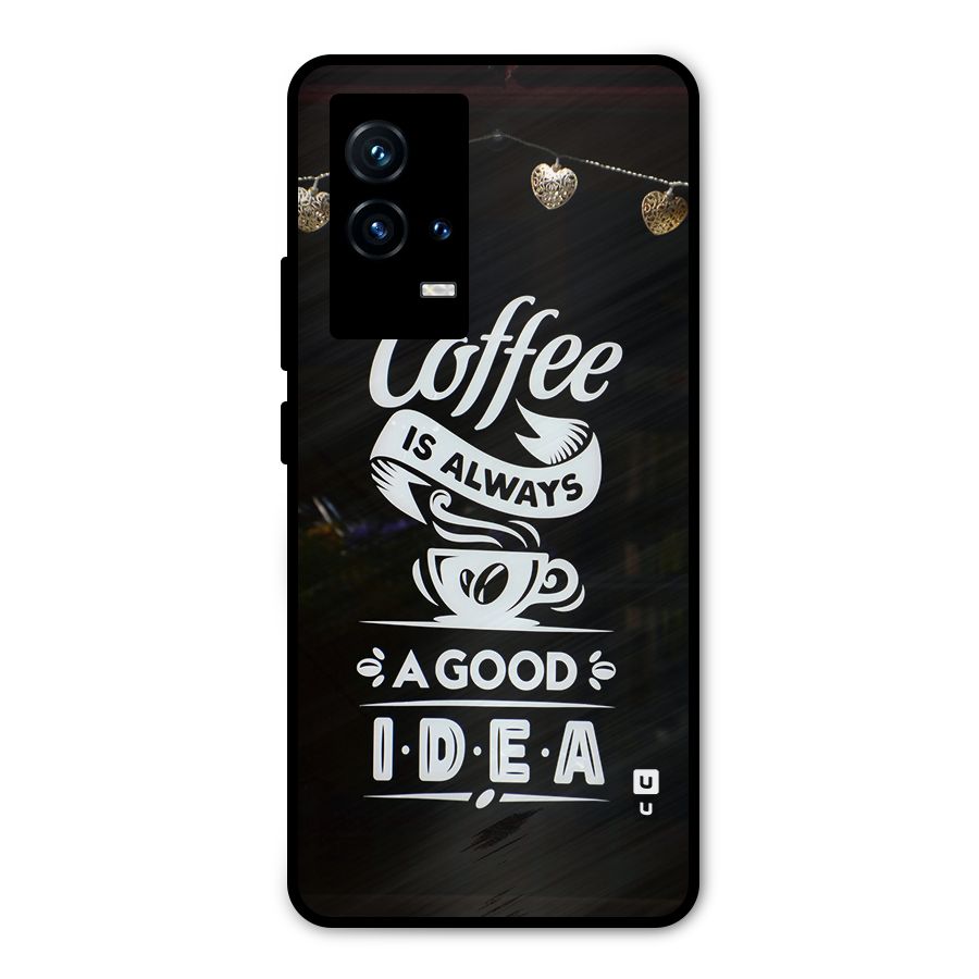 Coffee Idea Metal Back Case for iQOO 9 5G