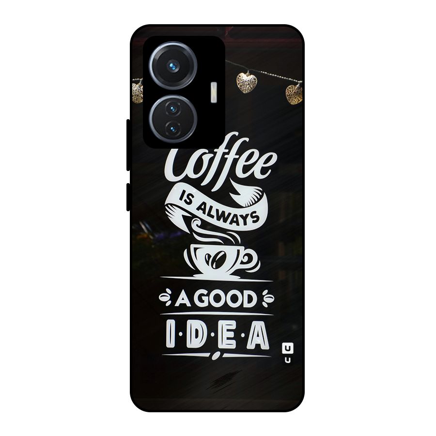 Coffee Idea Metal Back Case for iQOO Z6 44W