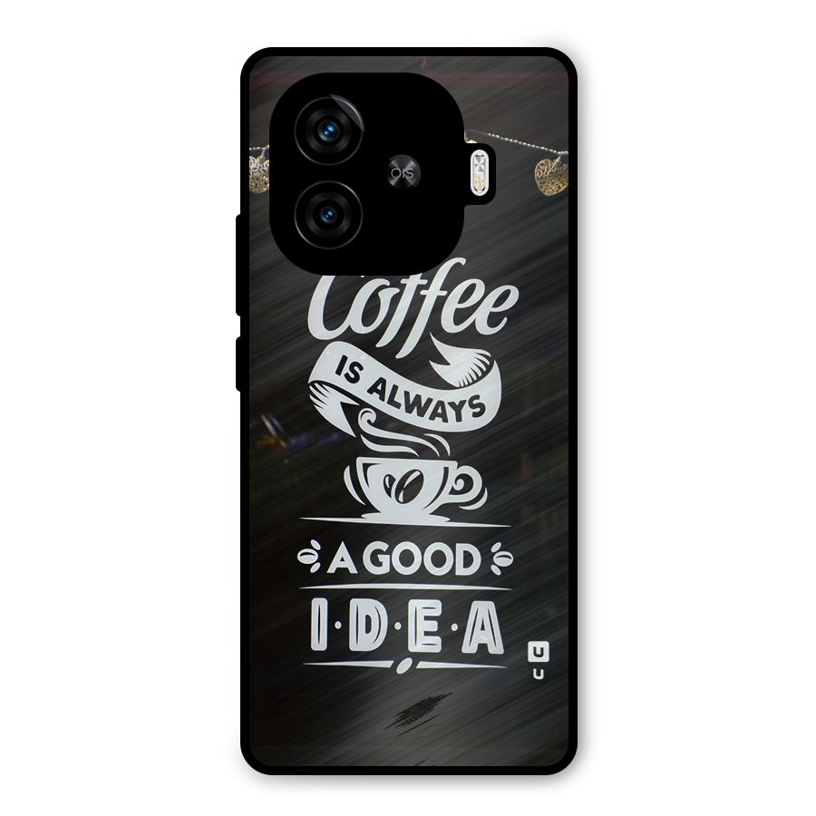 Coffee Idea Metal Back Case for iQOO Z9 Turbo