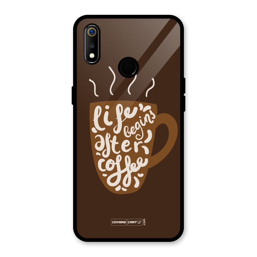 Coffee Mug Glass Back Case for Realme 3i