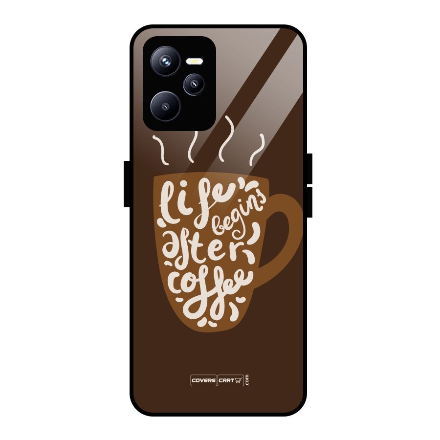 Coffee Mug Glass Back Case for Realme C35