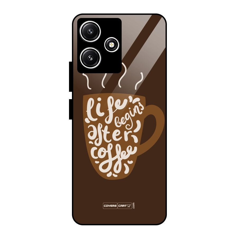 Coffee Mug Glass Back Case for Redmi 12 5G