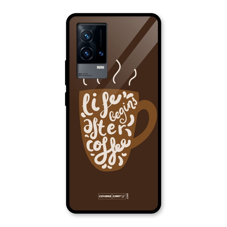 Coffee Mug Glass Back Case for iQOO 9 5G