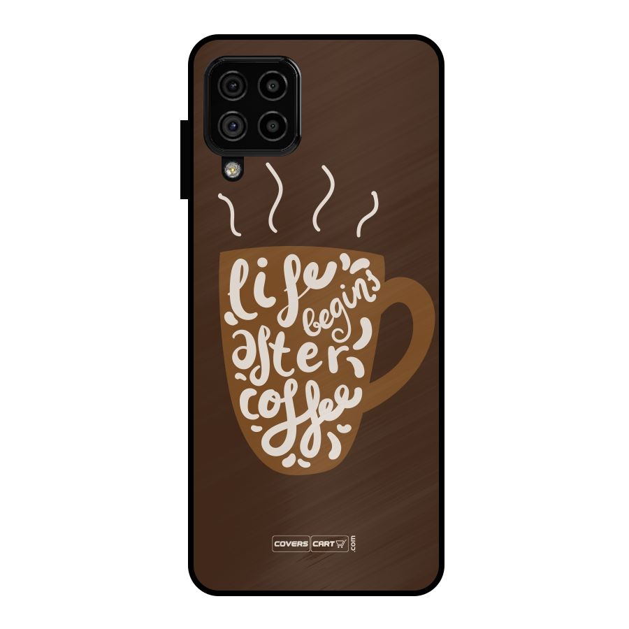 Coffee Mug Metal Back Case for Galaxy A22 4G