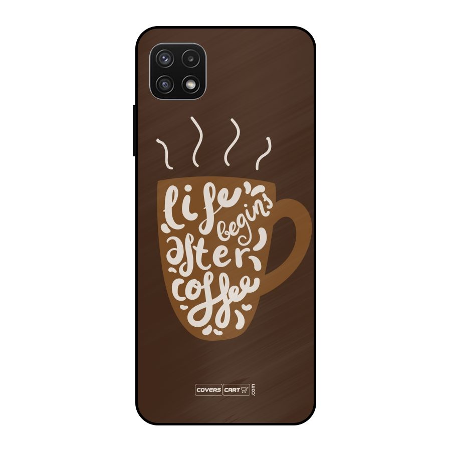 Coffee Mug Metal Back Case for Galaxy A22 5G