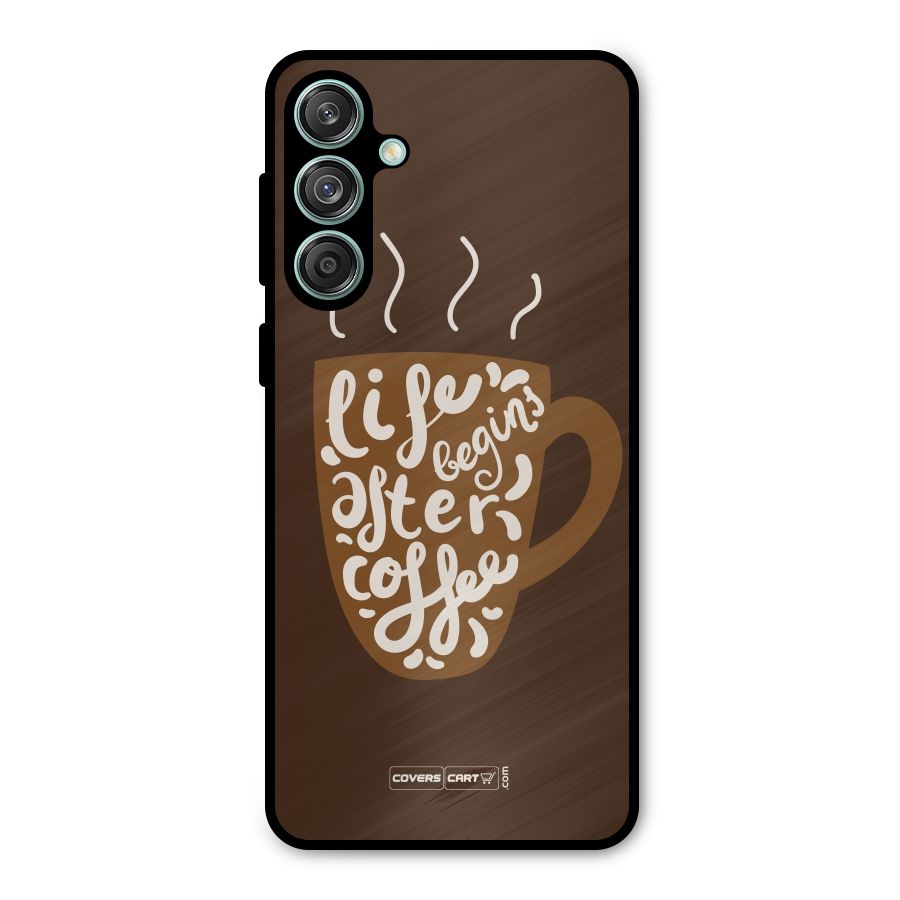 Coffee Mug Metal Back Case for Galaxy M55 5G