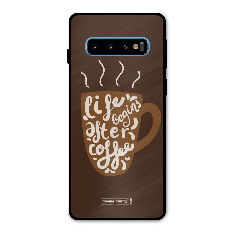 Coffee Mug Metal Back Case for Galaxy S10