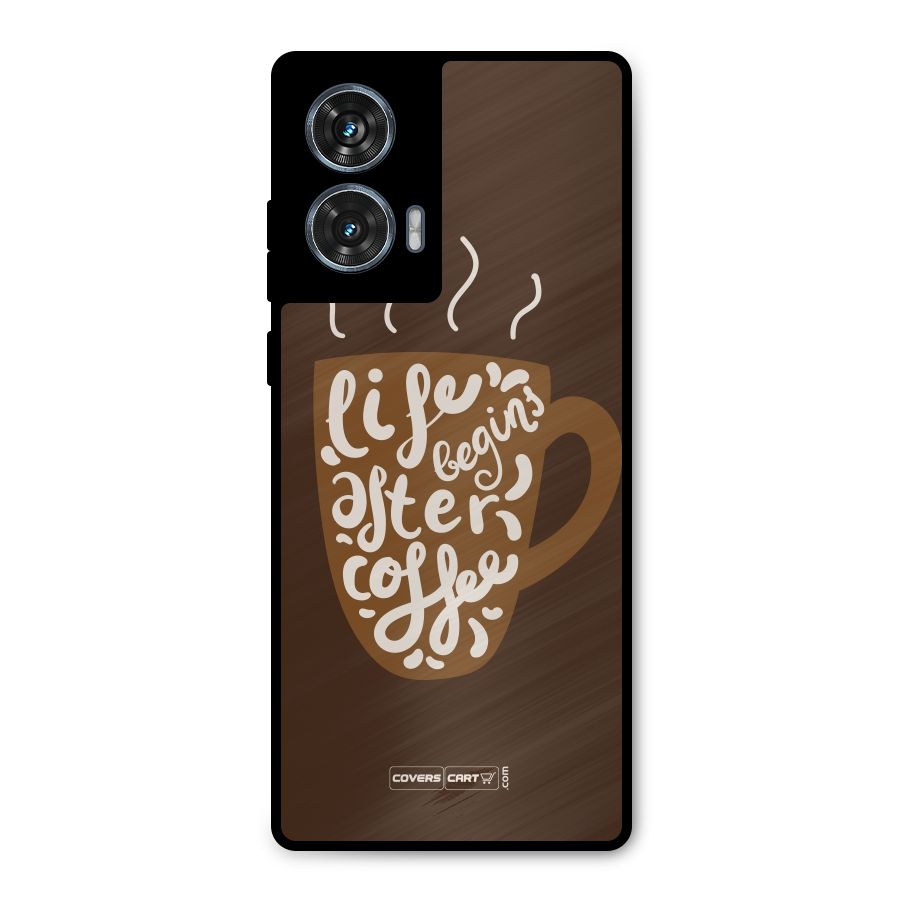Coffee Mug Metal Back Case for Motorola Edge 50 Fusion